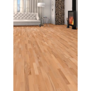 Living by Haro Parkett Buche Country, Schiffsboden mit matter Oberfläche im Wohnraum.