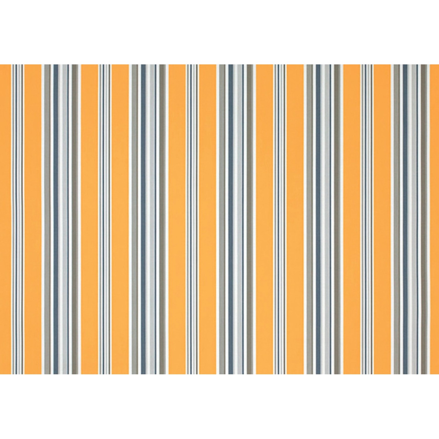 Stoffmuster der Wismar Kassettenmarkise: Gelb-grau gestreift.
