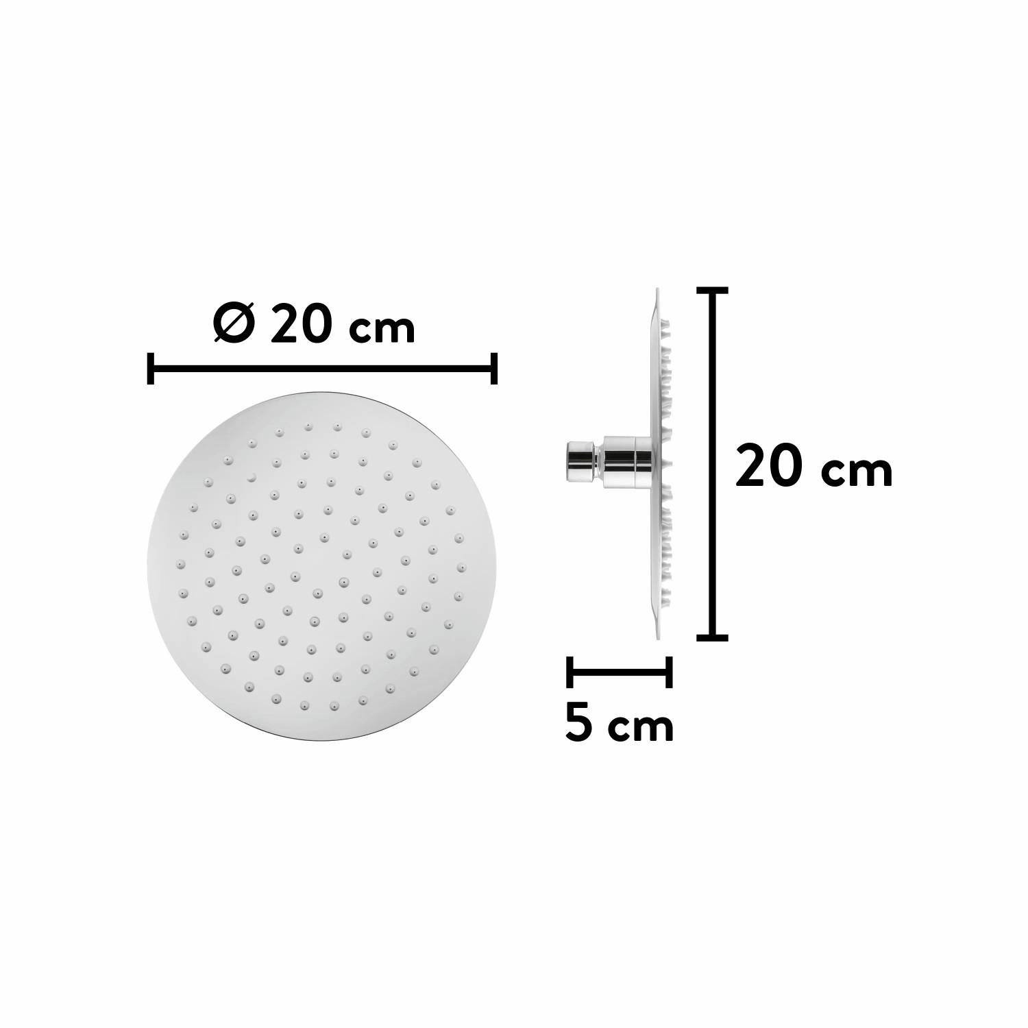 baliv Kopfbrause KBR - 20.20, Edelstahl verchromt, Durchmesser 20cm.
