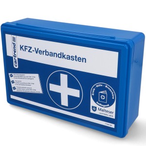 Blauer Cartrend Kfz-Verbandskasten Classic DIN 13164-2022 für Pannenhilfe und Erste Hilfe.