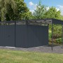 Karibu Metallgerätehaus Amato mit Anbaudach in Anthrazit, 220x342x342 cm.