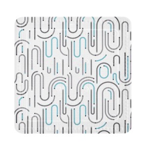 Kleine Wolke Duscheinlage Vision, 55x55 cm, mit geometrischem Muster in Grau und Aqua.