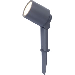 Lutec LED Gartenstrahler Explorer mit Erdspieß, schwenkbar, für warmweißes Licht im Garten.