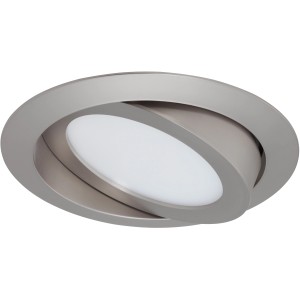 Briloner LED-Einbauleuchte 3er-Set, schwenkbar, Nickel matt, Ø 14 cm.