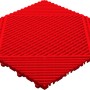 Rote Florco Kunststoff-Klickfliese classic, 40x40 cm. Bodenfliese mit offener 3D-Struktur.