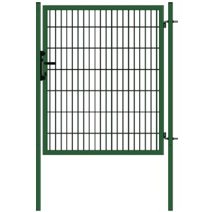 Grüne Gartenzaun-Tür Uli MW 200x50 mm, Drahtstärke 5 mm, mit Schloss und Drückergarnitur.