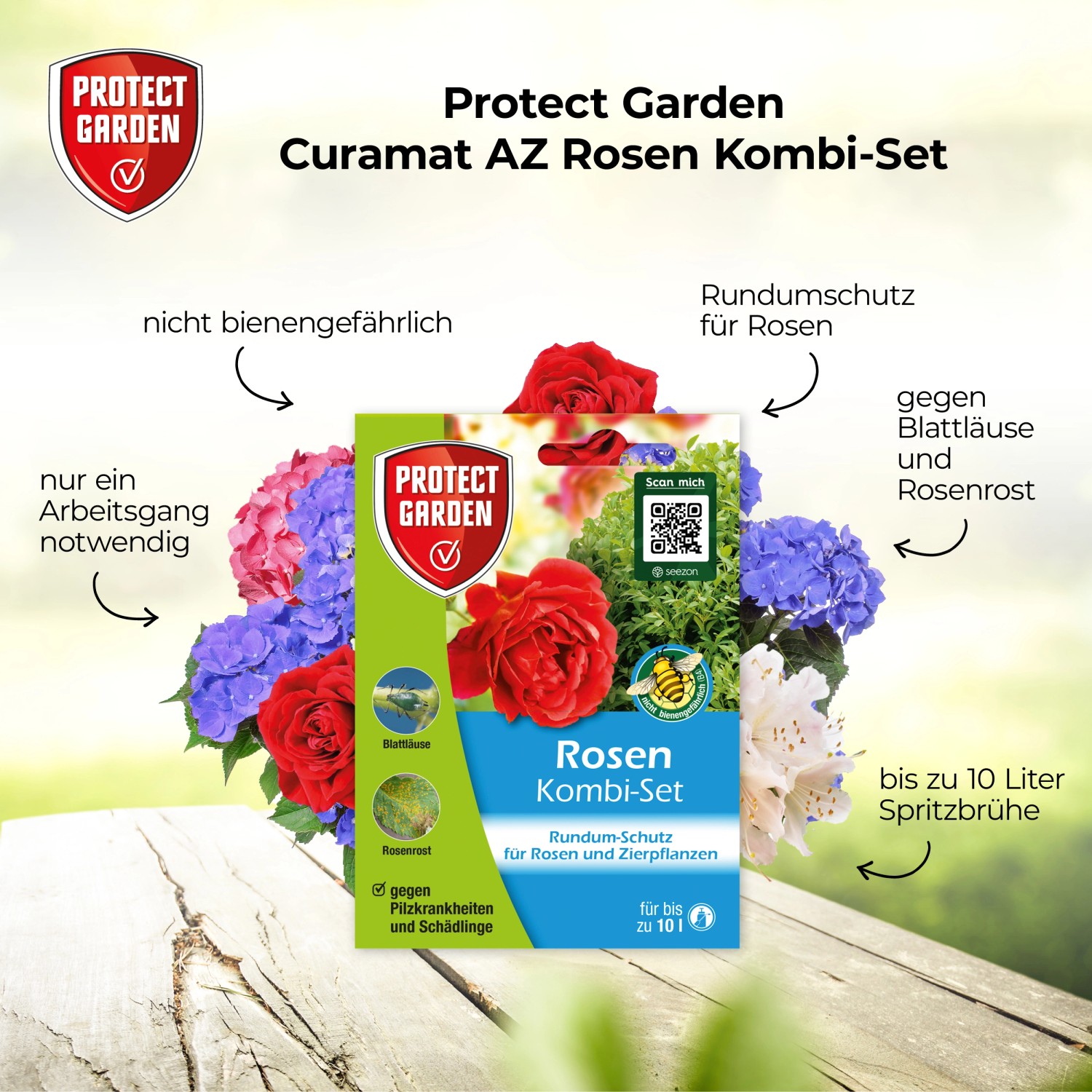 Protect Garden Rosen Kombi-Set gegen Pilzbefall und Schädlinge an Rosen und Zierpflanzen.