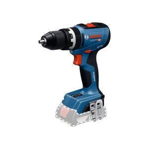 Blauer Bosch Professional Akku-Schlagbohrschrauber GSB 18V-65 Solo. Kompakt, 65 Nm Drehmoment, mit KickBack Control.