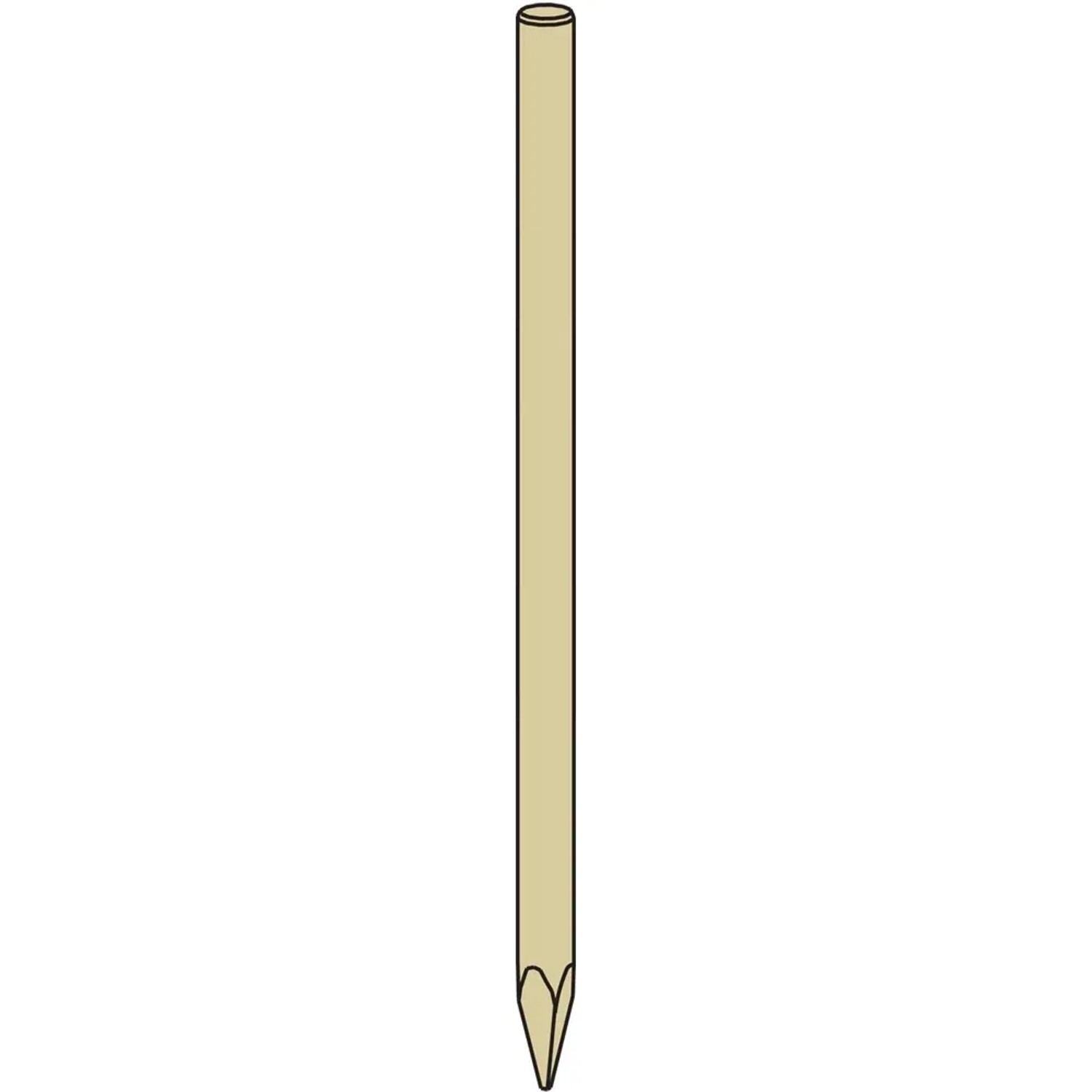 Brauner, druckimprägnierter Zaunpfahl, 200 cm lang, gespitzt für einfache Montage.