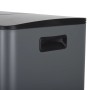 Spirella Kosmetikeimer Aliya, 2x20L, Grau Matt, Detailansicht Griff und Deckel.