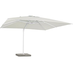 Bizzotto Ampelschirm EDEN, 400x400 cm, mit Kurbel und grauem Bezug. Quadratischer Sonnenschirm für Garten und Terrasse.