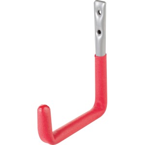 Beschichteter Wandhaken mit roter Gummierung für die Wandmontage.