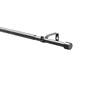Gardinia Gardinenstangen-Set Kos, ausziehbar, Edelstahl-Optik, mit Träger und Endkappen.