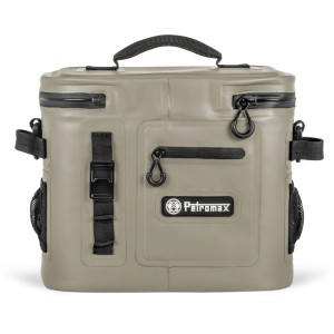 Petromax Kühltasche, 8 l, sandfarben. Kühlbox mit Tragegriff, Reißverschlüssen und Seitentaschen.