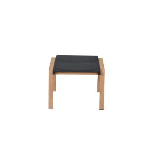 Siena Garden Hocker Catania aus Teakholz mit anthrazitfarbener Sitzfläche, 57x51x44 cm.