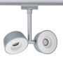 Paulmann URail LED Spot Double Pellet, Chrom matt/Weiß, dimmbar, für Schienensysteme.