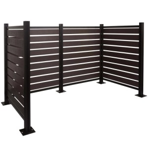 Anthrazitfarbener Mülltonnenzaun aus Aluminium und Polyethylen, 130x206x110cm.