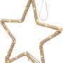 LED Dekohänger Stern mit Juteseil, warmweiße Lichter für gemütliche Innen-Weihnachtsdeko.