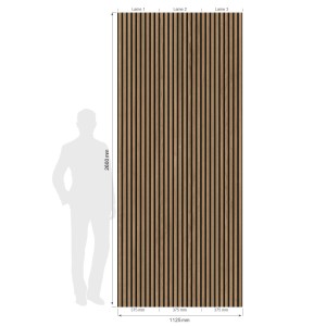 Grosfillex Wandpaneel Element 3D Linio Light Oak, Dekor-Paneel mit Holz- und Filzoptik für Wand und Decke.