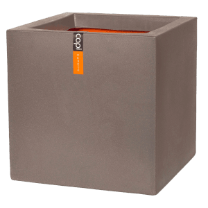 Quadratischer Capi Europe Blumentopf Smooth NL, 40x40x40 cm, Taupe.
