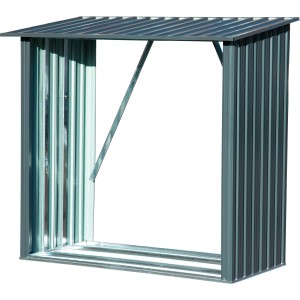 Graues Dobar Kaminholzregal Madera aus Metall, 163x83x154cm, für Kaminholz Lagerung.