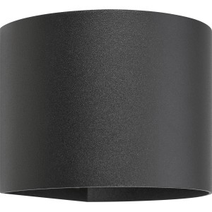 Runde, schwarze LED Außenwandleuchte Augusta aus Aluminium, 3W. Moderne Gartenbeleuchtung.