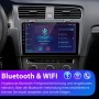 Junsun Autoradio für VW Golf 7 im Armaturenbrett. Touchscreen zeigt Bluetooth-Menü, Freisprecheinrichtung & WLAN.