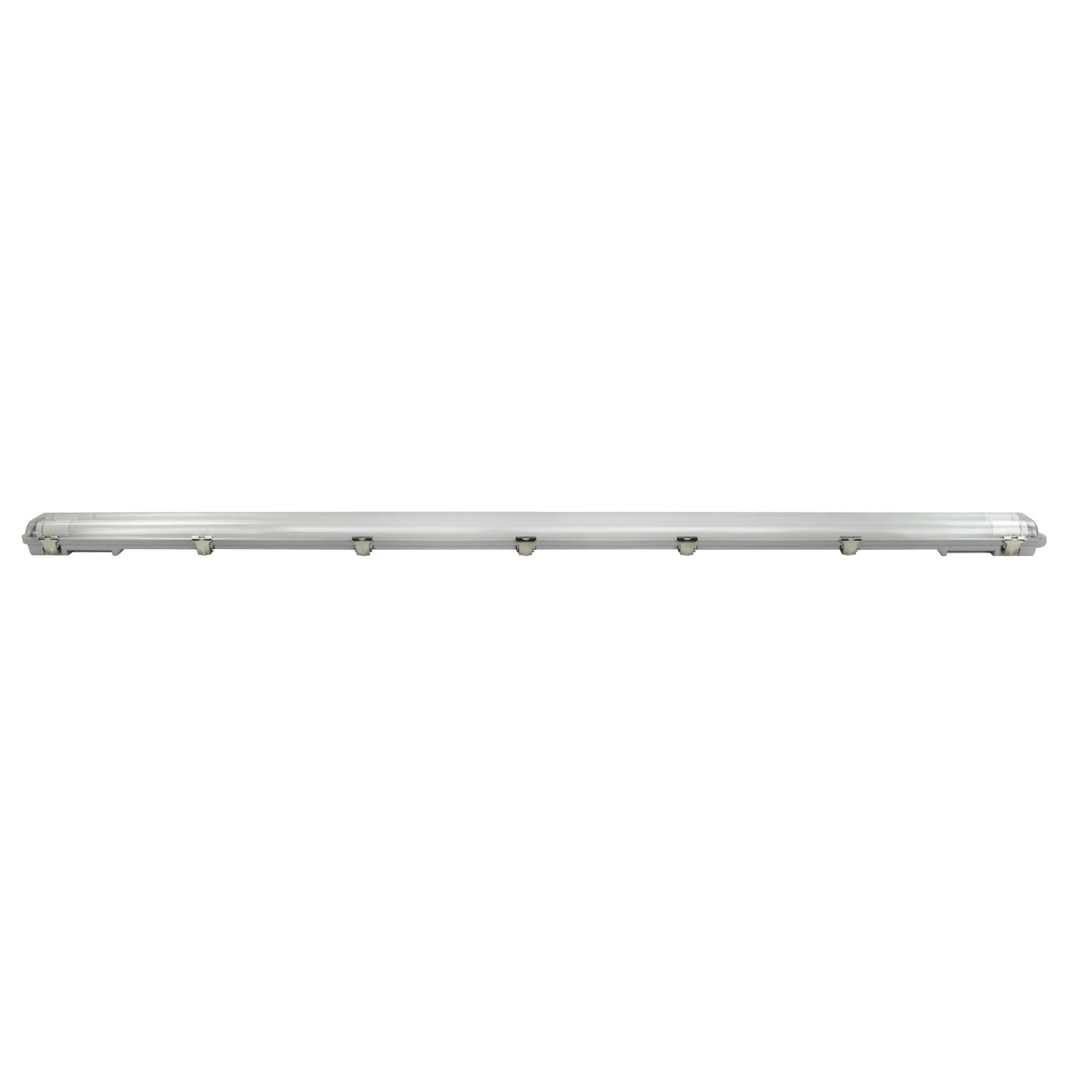 Graue E2 Elektro LED Feuchtraum-Wannenleuchte Classic-Power, 2 x 24 W, für den Einsatz in Feuchträumen.