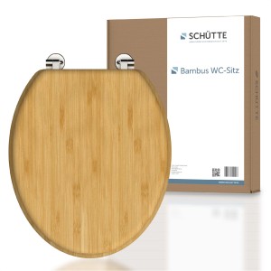 Schütte WC-Sitz Bambus Natural Bamboo, O-Form, mit Befestigungsmaterial.