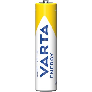 Varta Energy Micro (AAA) Batterie, 1.5V, 10er Pack. Gelb-weißes Design.