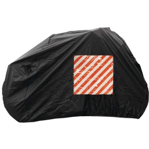 Cartrend Fahrradschutzhülle für Heckmontage, schwarz, mit Warntafelfach. Schutz vor Schmutz und Wetter.