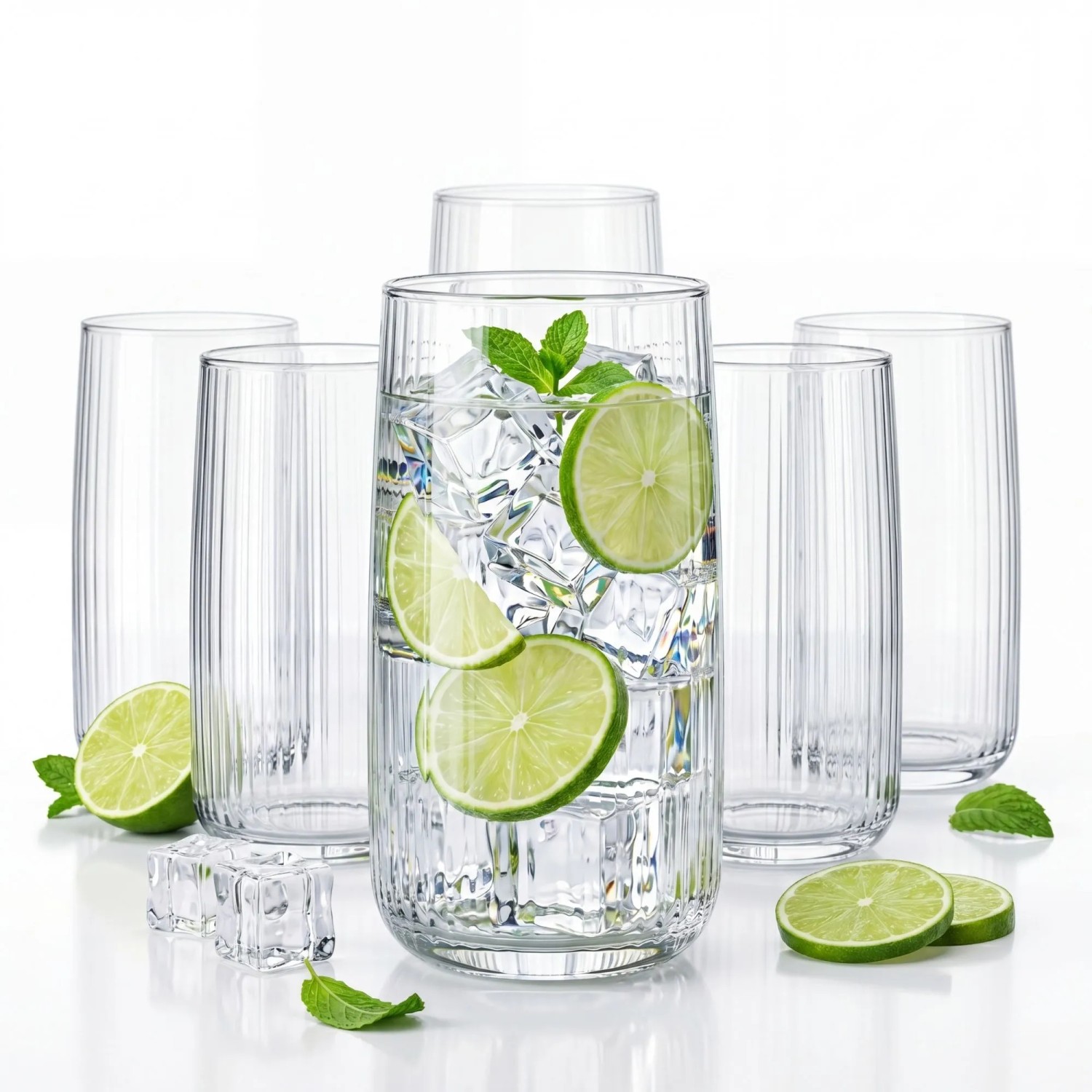 BigDean 6Er Set Geriffelte Gläser Trinkgläser 509 Ml Wassergläser Spülmaschinenfest Made In Europe kaufen bei OBI