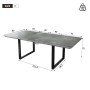 okwish Esstisch Ausziehbar für 6-10 Personen mit Metallbeine 220 x 80 cm Grau_5
