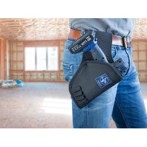 LUX Holster-Nylontasche mit Akkuschrauber am Gürtel für Handwerker.