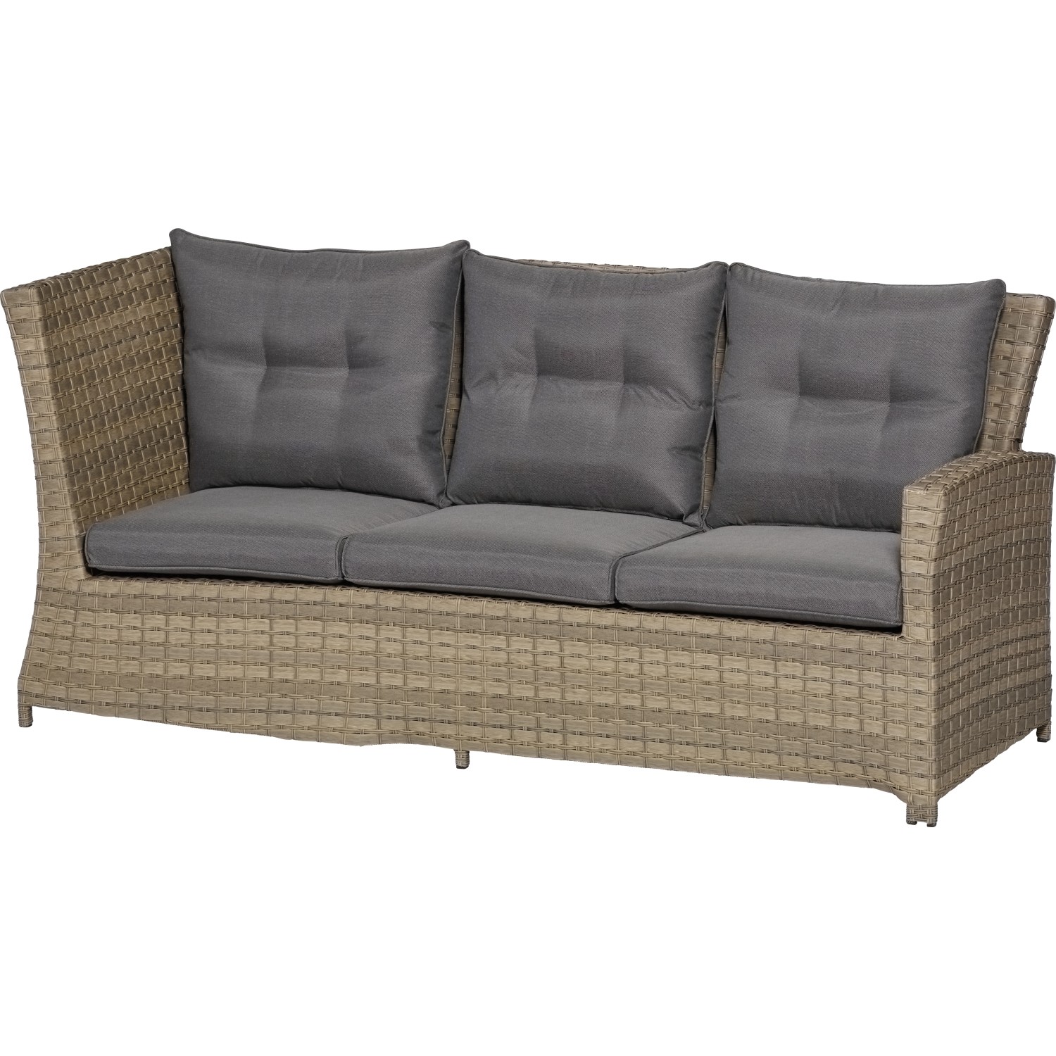 LoungeSet mit Esstisch Vermont 5teilig Polyrattan Rechts Forest