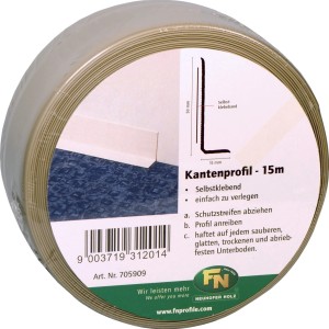 Beige Sockelleiste KU006, 15mm x 50mm, 15 lfm, selbstklebend auf Rolle.