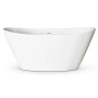 Freistehende, glänzend weiße PAA Badewanne Amore aus Mineralguss, 160x85x71,5 cm.