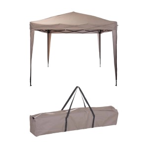 Partyzelt Easy-Up Stahl Polyester Taupe 295 cm x 295 cm x 250 cm