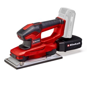 Einhell Akku-Schwingschleifer TE-OS 18/230 Li Solo, rot/schwarz, mit Staubfangsack.