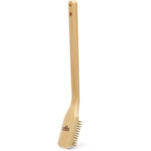 Napoleon Holz-Grillbürste Essential mit Messingborsten. Langer Holzgriff, ideal für schonende Grillrost-Reinigung.