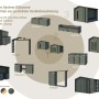Modulares GH Killarney System: Gartenhaus mit Zubehör wie Hochbeet, Pflanztisch und Mülltonnenbox.