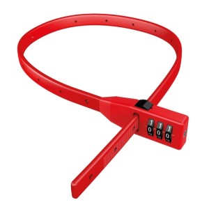 Rotes Basi Kabelschloss KBS 50 mit 3-stelligem Zahlencode für Fahrräder und mehr.