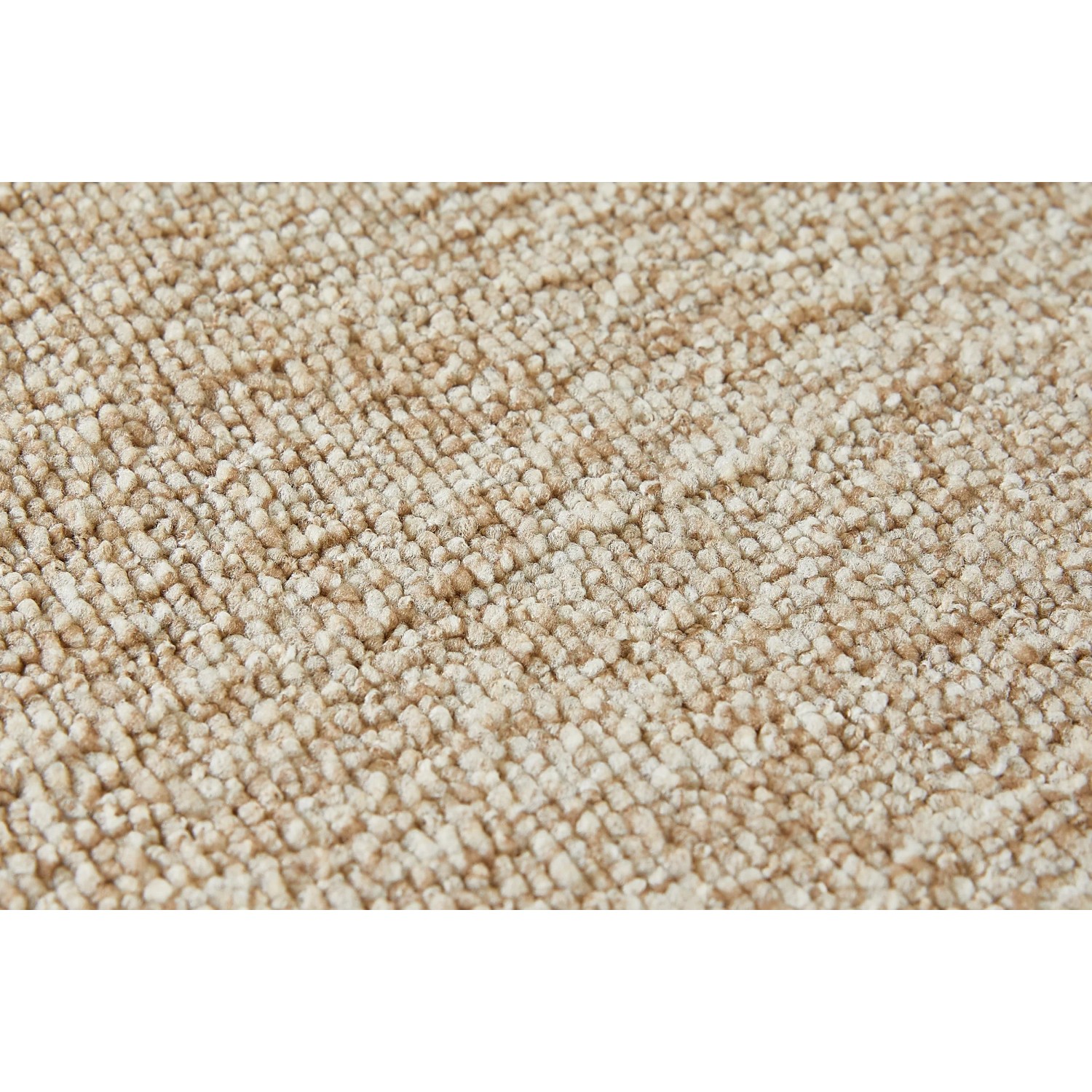 Detailaufnahme des hellbeigen Andiamo Teppichboden Alvar Vlies als Meterware.