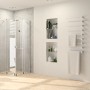 Hüppe Xtensa Pure Gleittür Eckeinstieg, 90x200 cm, Silber Hochglanz. Teilgerahmte Duschkabine mit zwei Gleittüren.