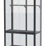 Schwarzes Vitavia Polis Balkongewächshaus mit ESG Glas, Rollen und Regal. Ideal für den Balkon.
