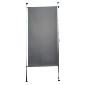 Anthrazitfarbener Klemm-Sichtschutz von Garden Pleasure, 120x270 cm, für Balkon und Terrasse.