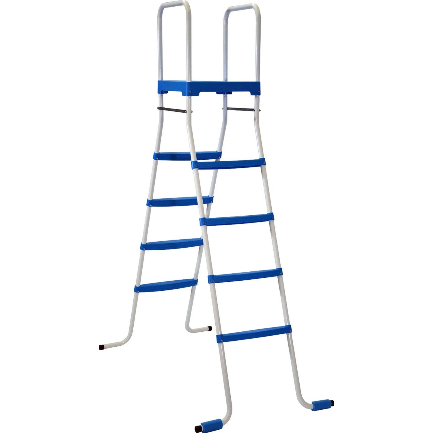 Leiter für Steinbach Stahlwand-Pool Set Highline, blau-weiße Poolleiter mit sechs Stufen.