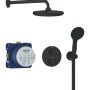 Grohe Precision Thermostat Duschsystem Unterputz mit Kopf- und Handbrause in Schwarz.