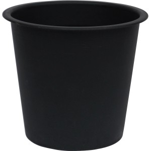 Schwarzes, rundes Polyrattan Pflanzgefäß, 37,5x29,5x29,5 cm, für Garten und Balkon.