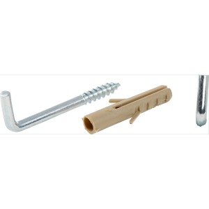 Verzinkter LUX Schraubhaken, 3,8x30mm, mit Dübel, 6er-Set, für leichte Dekorationen.